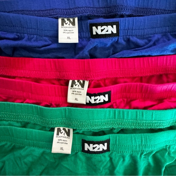 N2N Bodywear Briefs Underpants Summer Neon Colors Size XL Stretch Material Set/3 - Picture 2 of 3